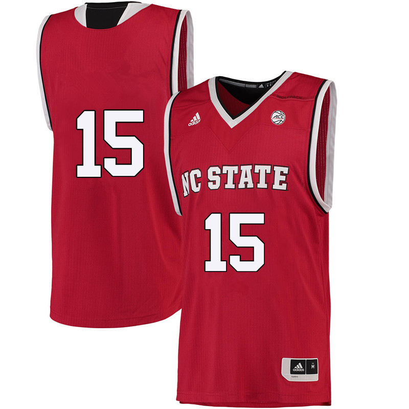 Men #15 Lucky Rudd NC State Wolfpack College Basketball Jerseys-Red